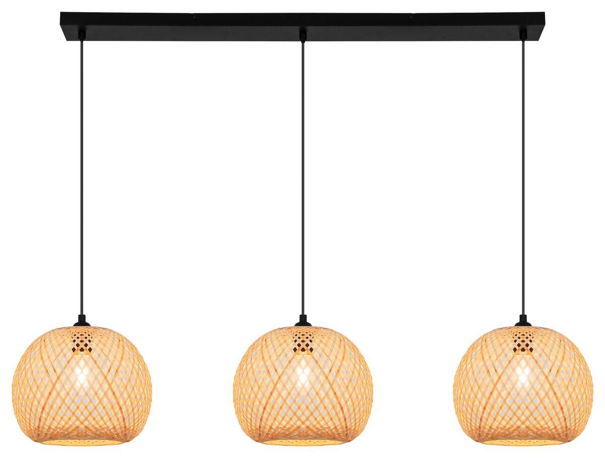 Pendelleuchte Bella schwarz Metall B/H/T: ca. 146x146x25 cm E27 3 Brennstellen