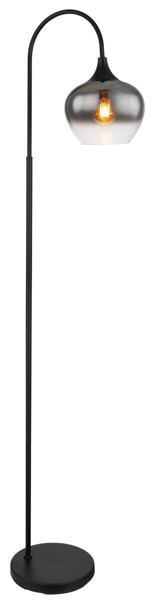 GLOBO Stehlampe schwarz Metall B/H/T: ca. 25x150x39 cm E27 1 Brennstellen