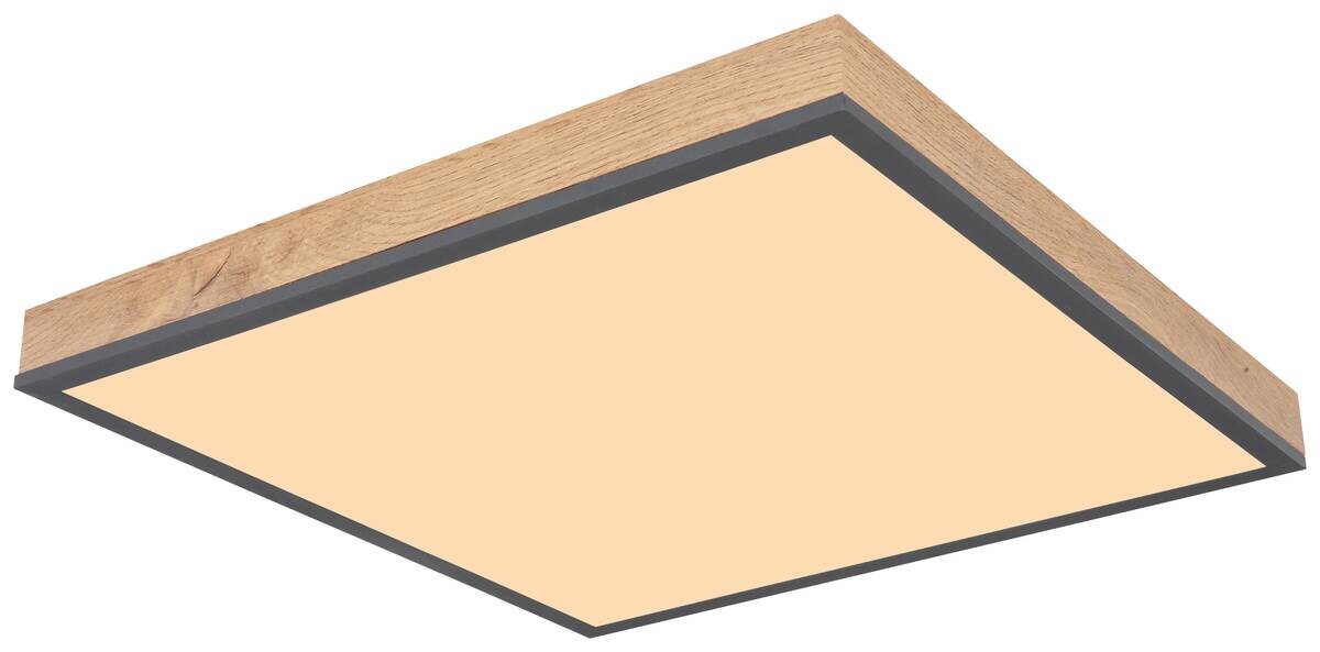 GLOBO LED-Deckenleuchte Graphit Holzoptik Aluminium Acryl MDF B/H/L: ca. 45x7,6x45 cm 1 Brennstellen