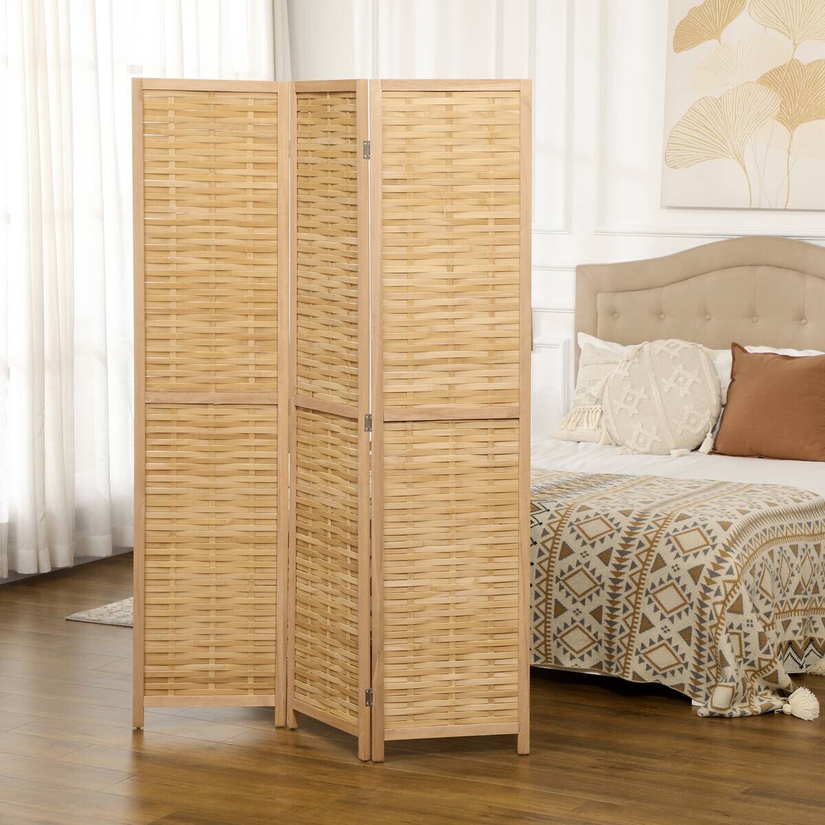 HOMCOM Paravent natur Bambus B/H/L: ca. 1,8x120x170 cm