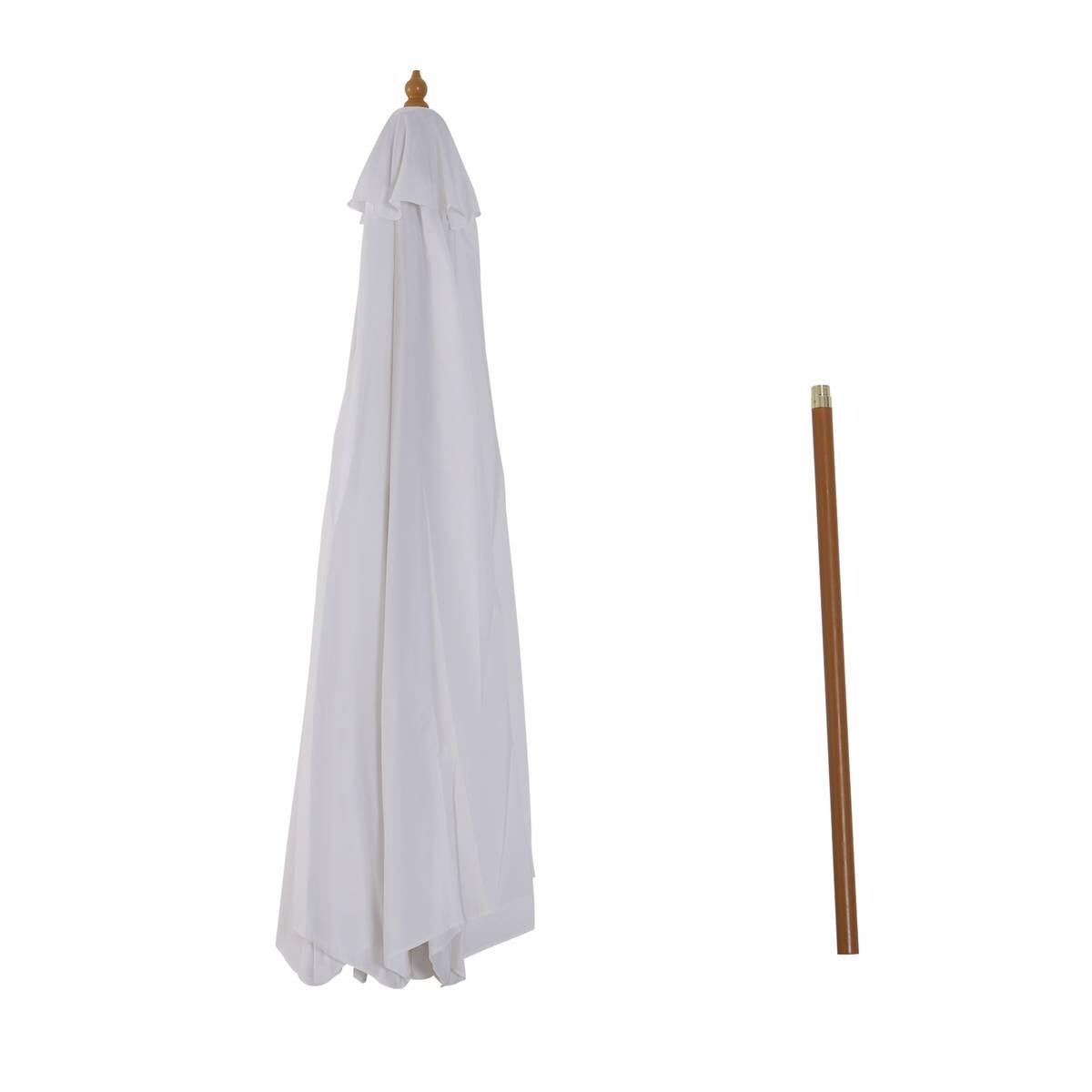 Outsunny Sonnenschirm weiß Bambus H/D: ca. 250x300 cm