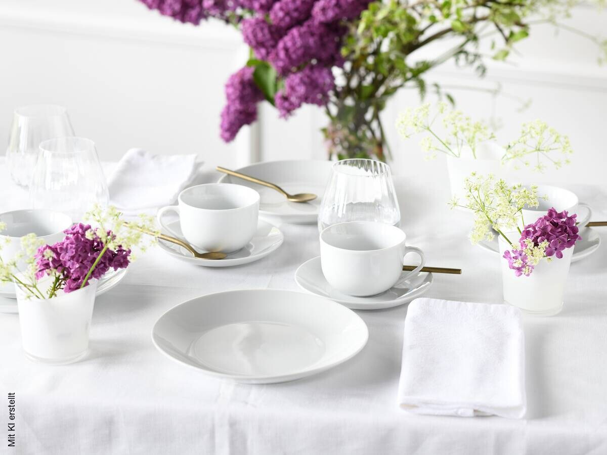 CreaTable Kombiservice Luna weiß Porzellan 30 tlg.