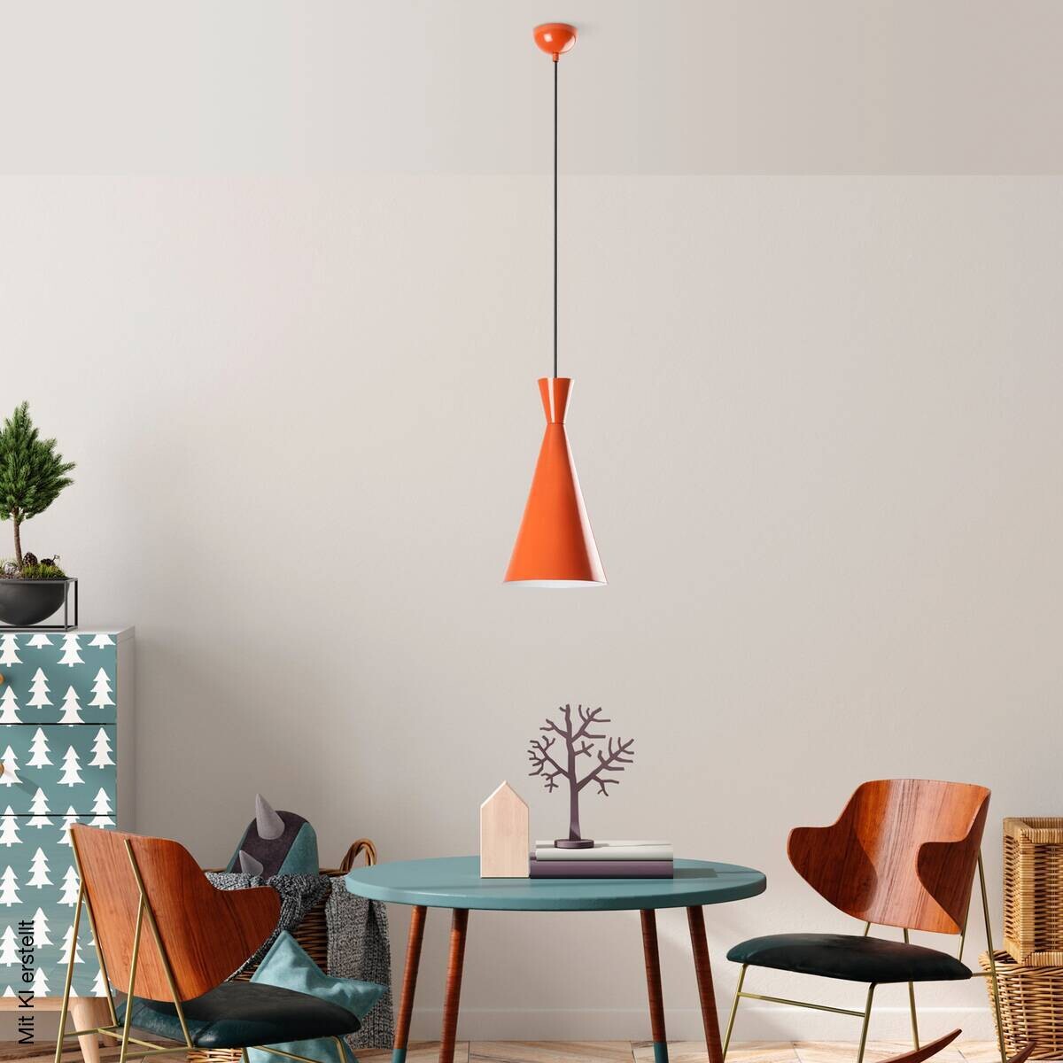 Opviq Pendelleuchte orange B/H/T: ca. 19x134x19 cm E27 1 Brennstellen