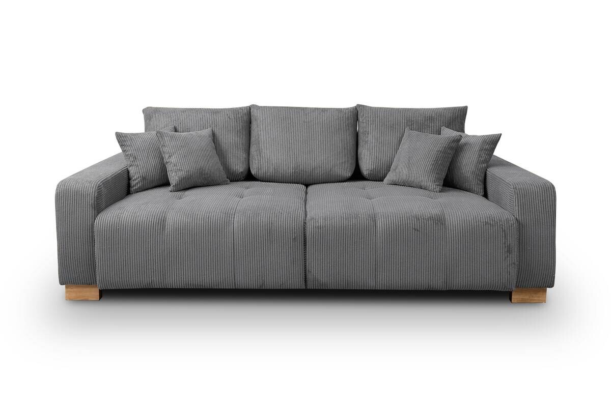 Big Sofa grau Microfaser B/H/T: ca. 248x80x114 cm