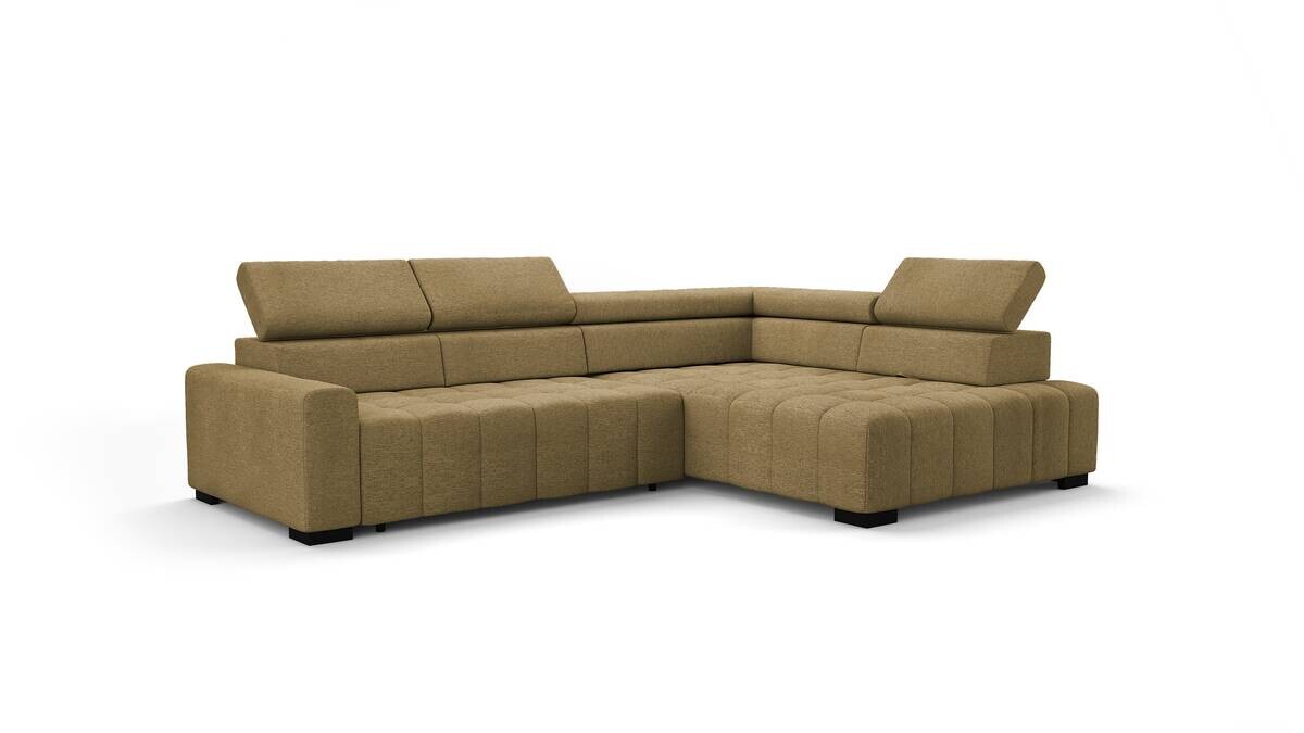 Ecksofa mit Bettfunktion senf Flachgewebe B/T: ca. 300x210 cm