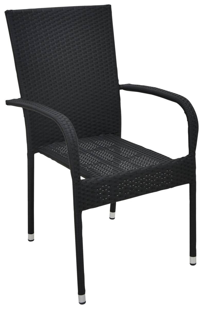 POCOline Gartenstuhl Haiti schwarz Stahlrohr B/H/L: ca. 56x93x66 cm