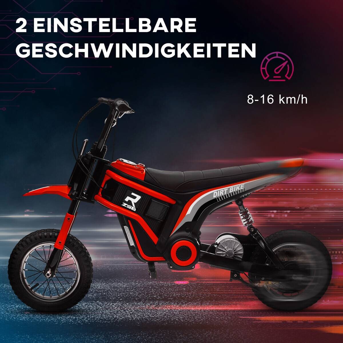 HOMCOM Kindermotorrad rot B/H/L: ca. 64x76,5x119 cm