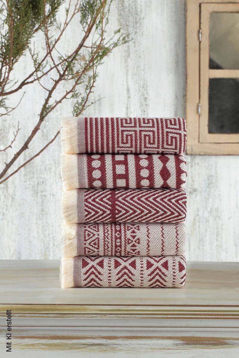 Mijolnir Frottier-Set bordeauxrot Baumwolle B/L: ca. 38x65 cm