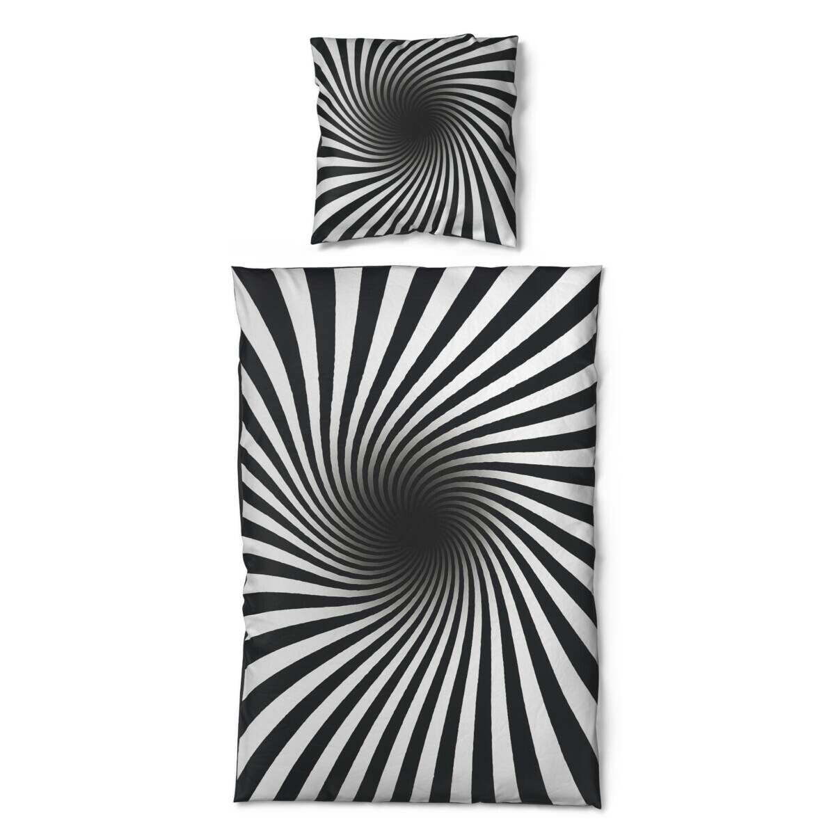 Microfaser Bettwäsche weiß schwarz 100% Polyester B/L: ca. 135x200 cm