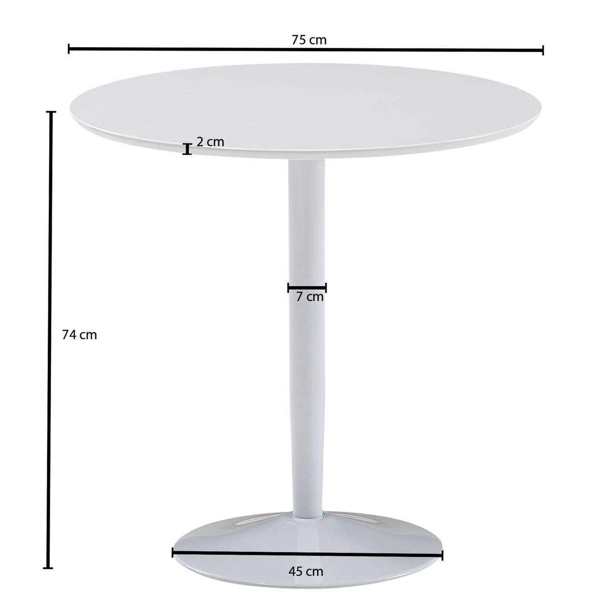 Esstisch weiß lackiert weiß lackiert lackiert B/H/T: ca. 75x74x75 cm
