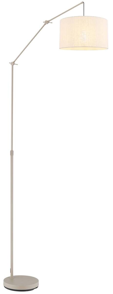 GLOBO Stehleuchte sand beige Metall Leinen B/H/L: ca. 40x200x112 cm E27 1 Brennstellen
