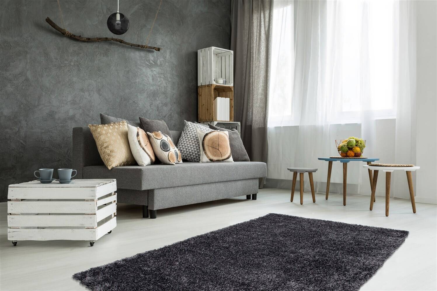 Kayoom Hochflorteppich Diamond 725 anthrazit B/H/L: ca. 80x4x150 cm