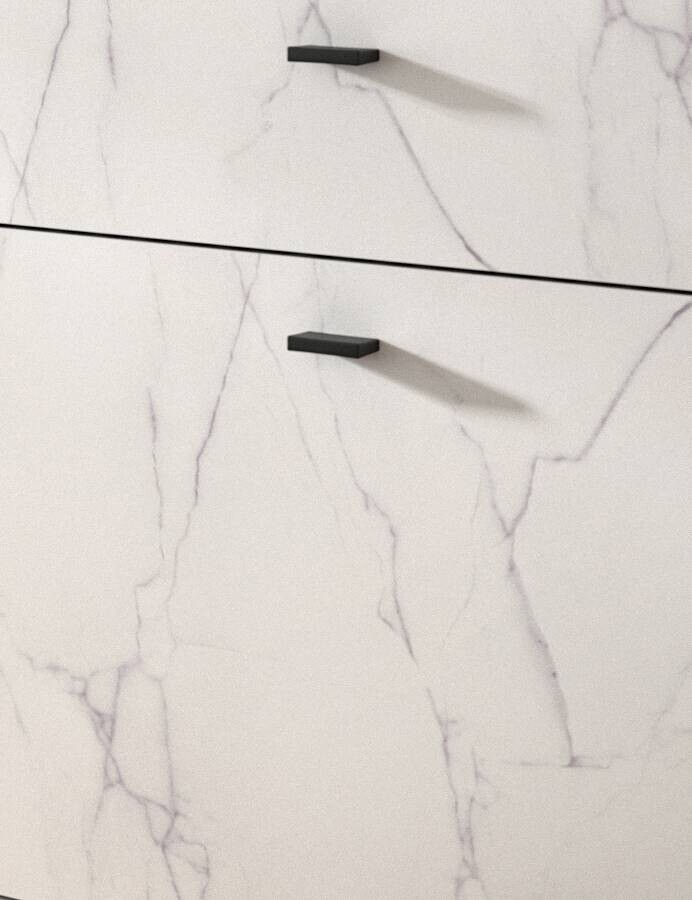 Kommode Stone weiß Marmoroptik B/H/T: ca. 86x88x41 cm