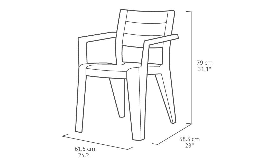 Keter Stapelstuhl Julie Graphit Kunststoff B/H/L: ca. 58x79x62 cm