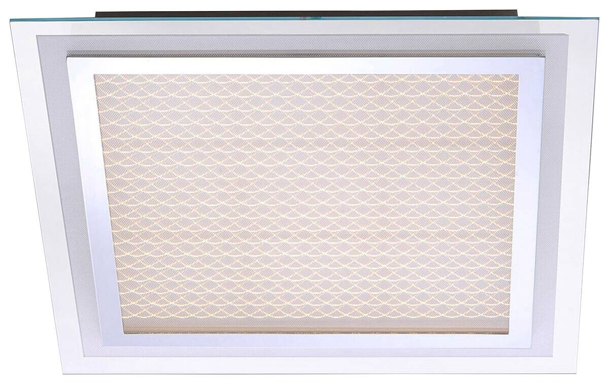 Paul Neuhaus LED-Deckenleuchte Foil Chrom B/H/L: ca. 44,5x8x44,5 cm