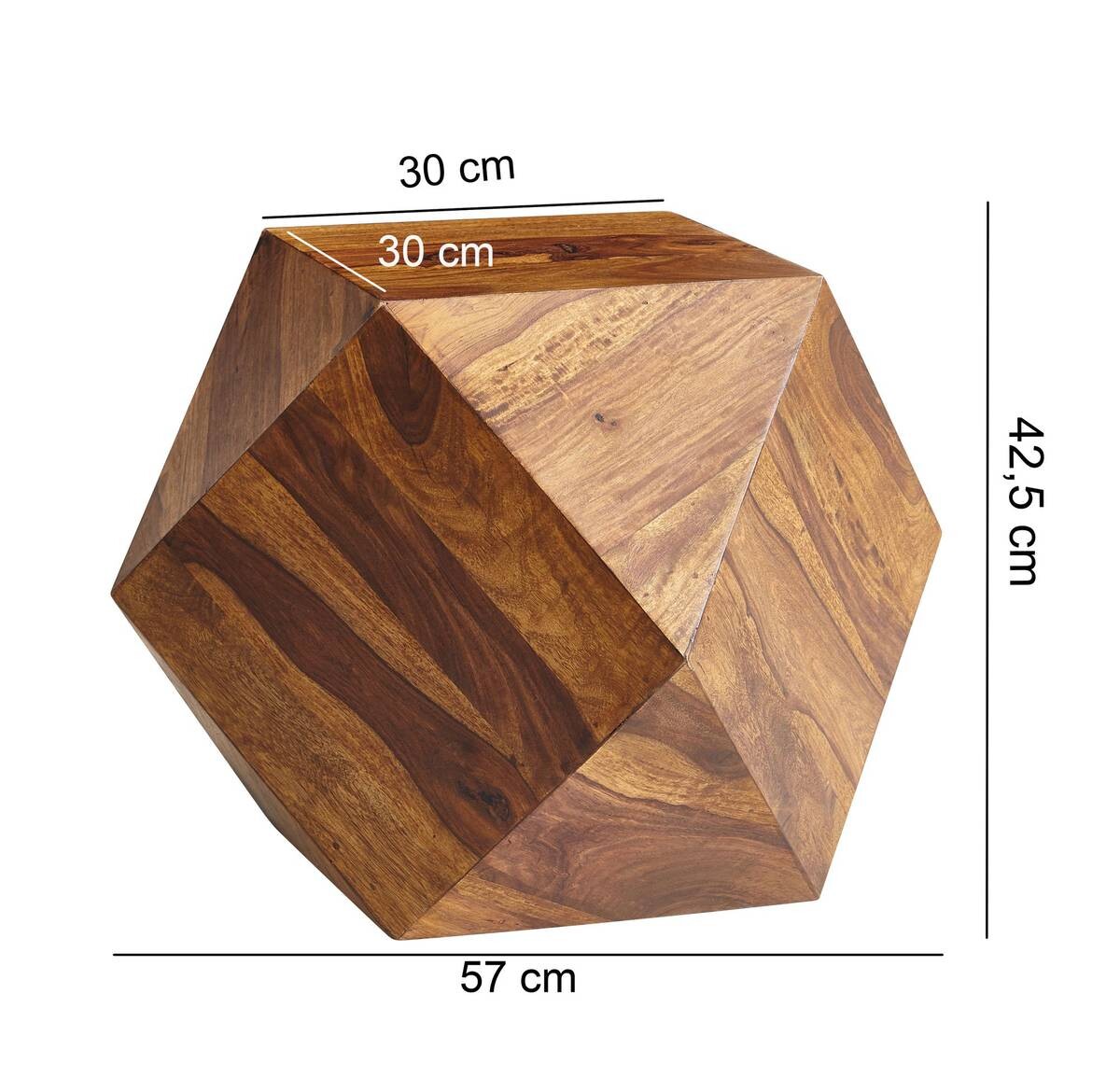 Wohnling Couchtisch braun B/H/T: ca. 43x57x57 cm