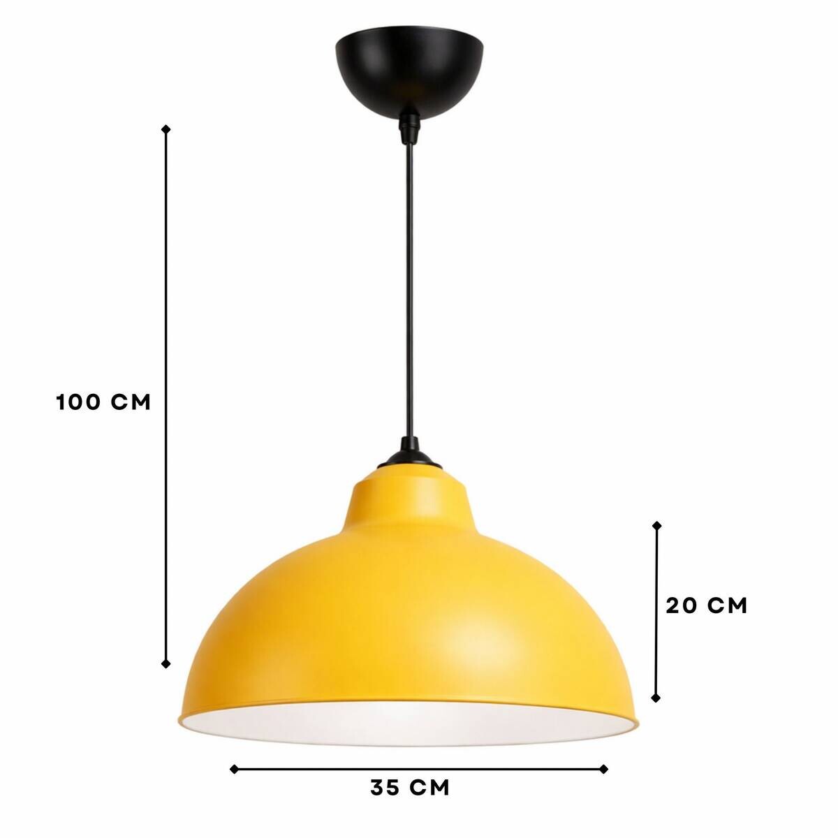 Opviq Pendelleuchte gelb B/H/T: ca. 35x100x35 cm E27 1 Brennstellen