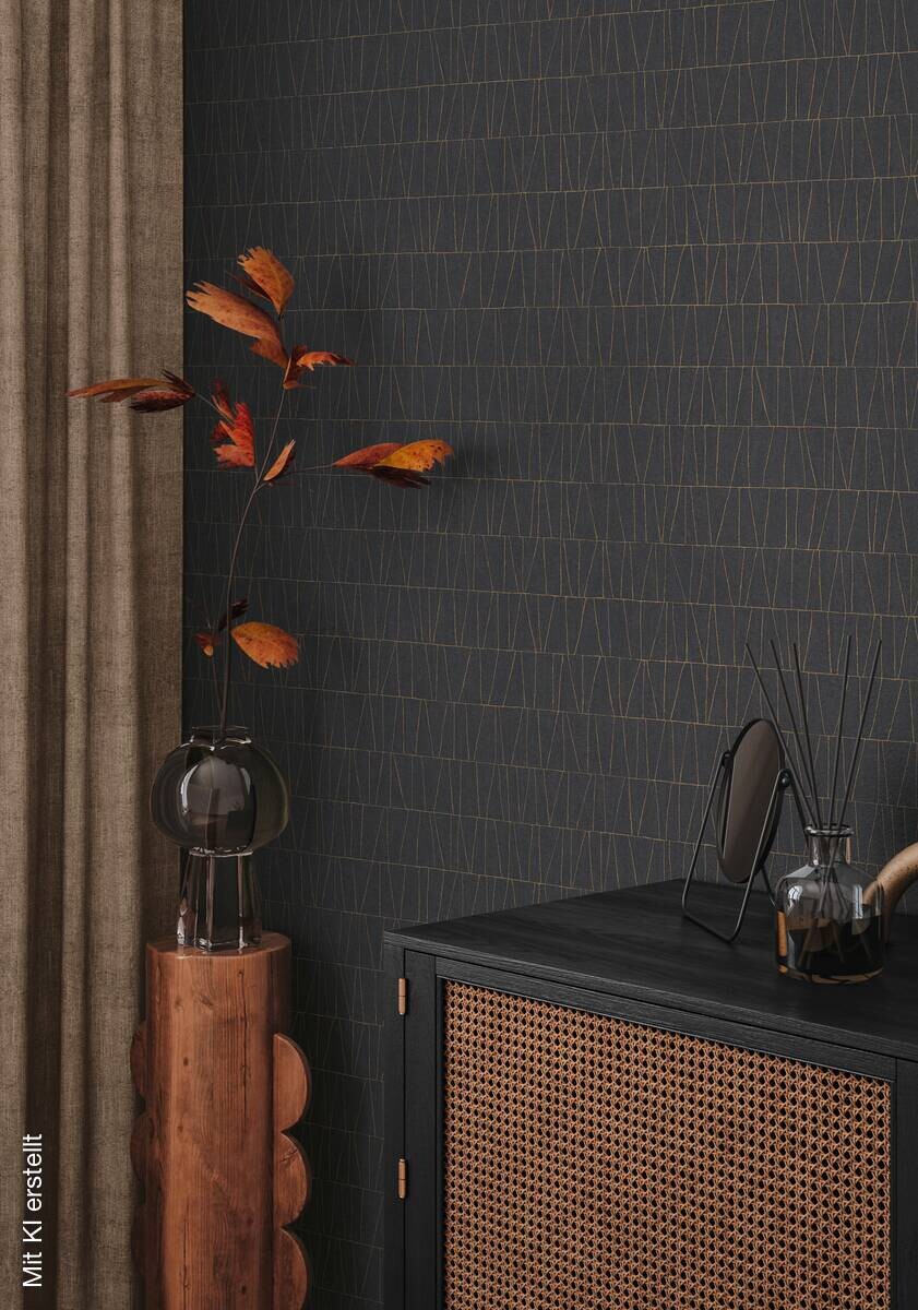 A.S.Creation Vliestapete gold schwarz anthrazit B/H/D: ca. 53x1005x8,4 cm