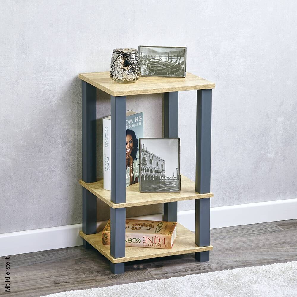 Kesper Regal grau Spanplatte B/H/L: ca. 29x58,5x34 cm