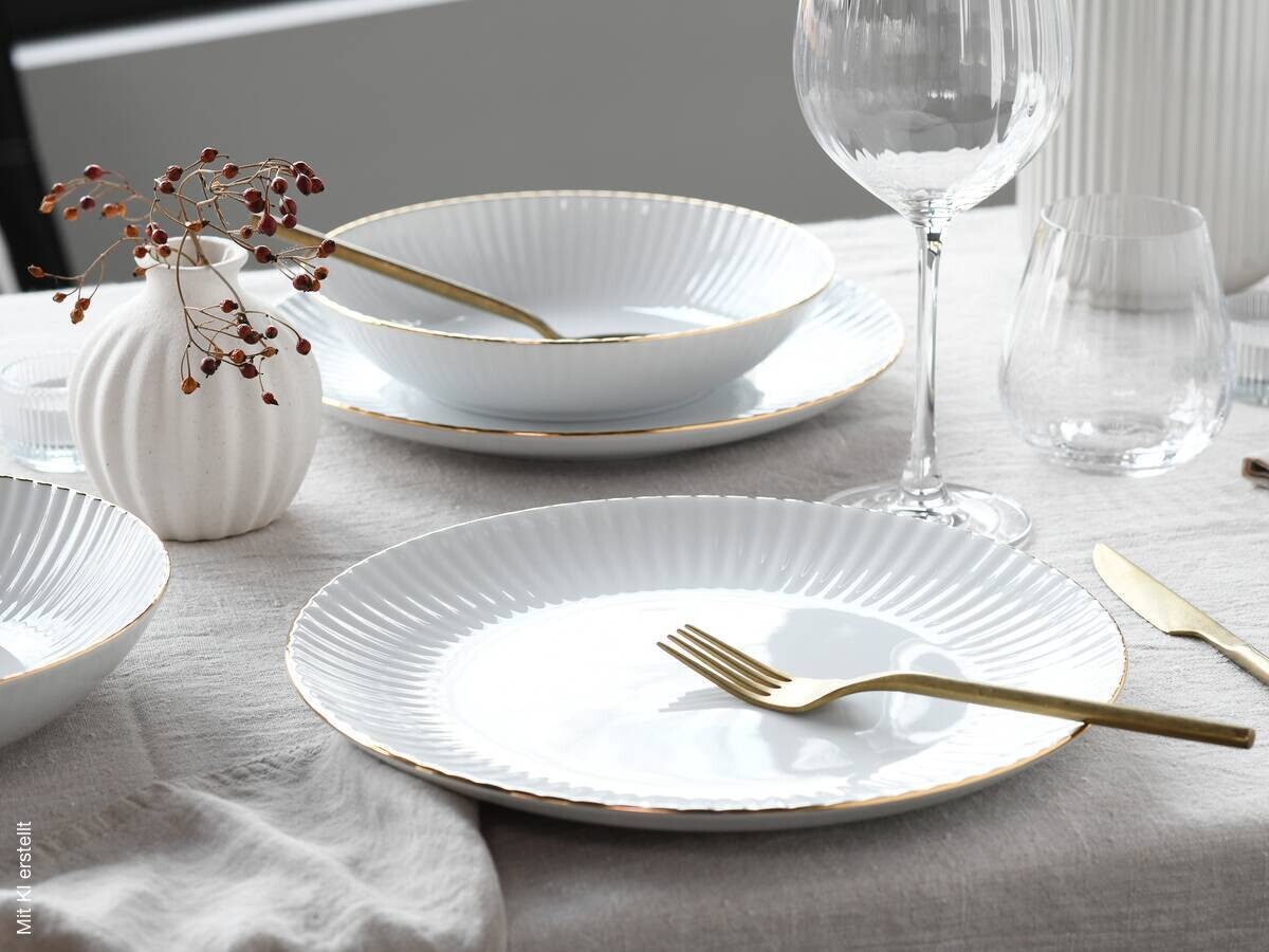 CreaTable Tafelservice Allegra Goldband