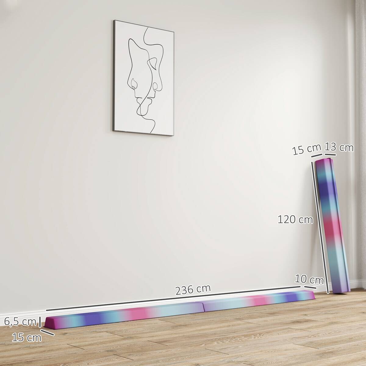 SPORTNOW Schwebebalken mehrfarbig Polyester B/H/L: ca. 15x6,5x236 cm