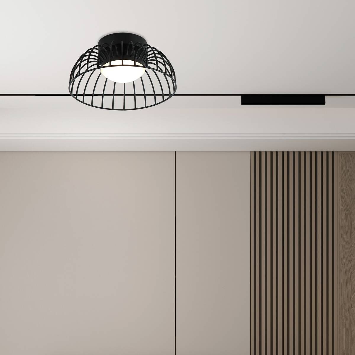 Lamkur Deckenleuchte schwarz Stahl B/H/L: ca. 27x27x17 cm