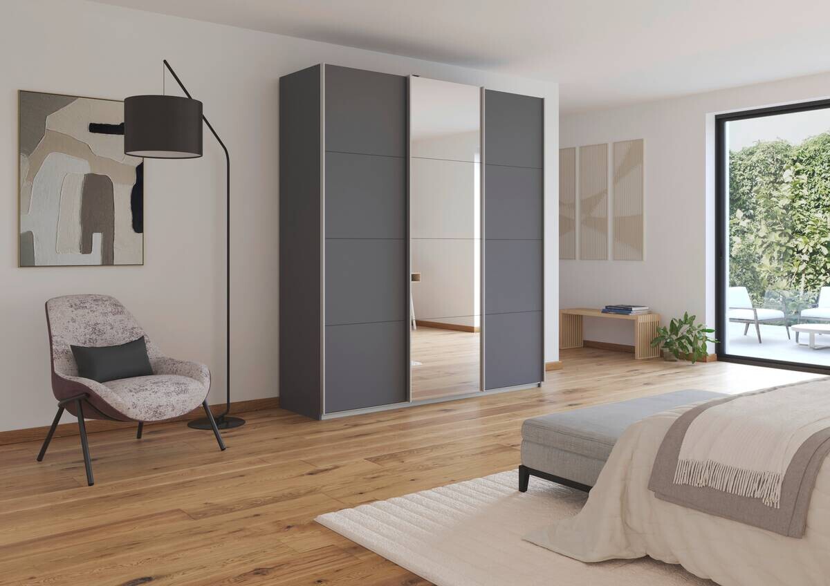 Kleiderschrank Kulmbach grau B/H/T: ca. 203x229x62 cm