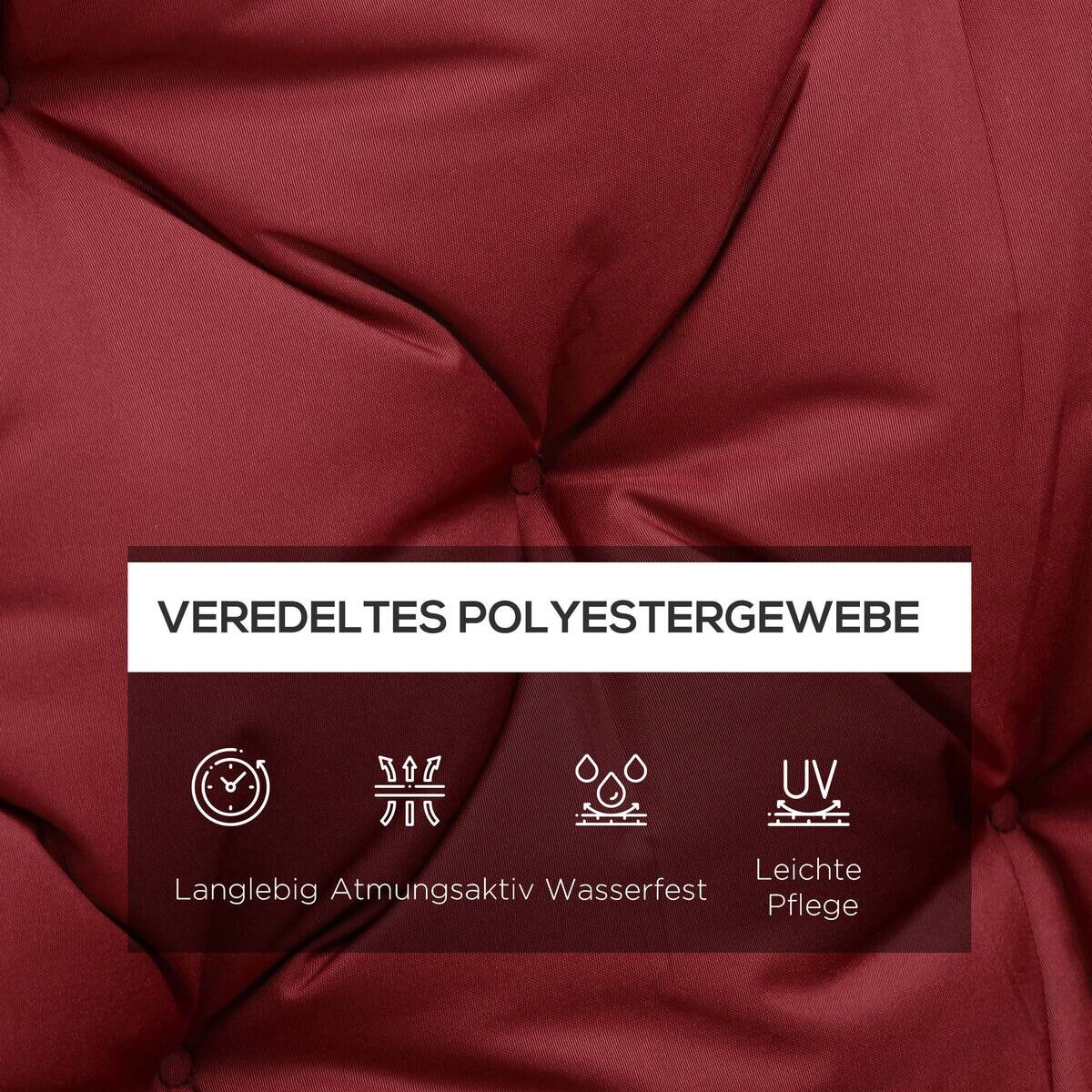 Outsunny Bankauflage rot Polyester B/H/L: ca. 150x8x98 cm