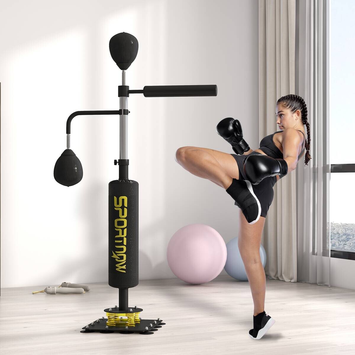 SPORTNOW Boxsack schwarz Kunstleder B/H/L: ca. 36x205x107 cm