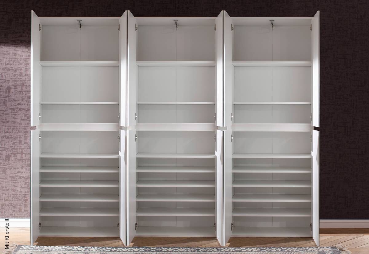 Garderobenschrank Mirror weiß B/H/T: ca. 222x191x34 cm