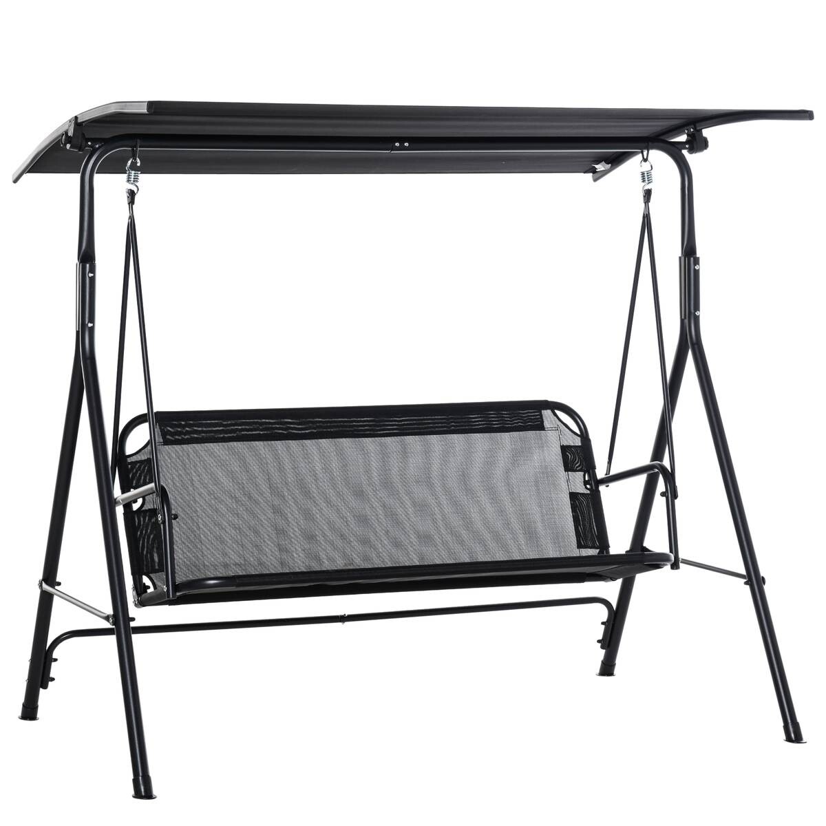 Outsunny Hollywoodschaukel schwarz Metall B/H/L: ca. 110x155x172 cm