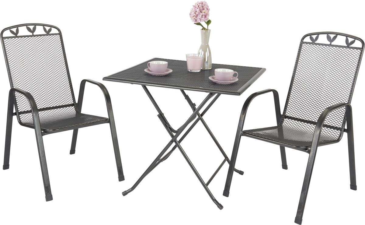 POCOline Stapelsessel Pia grau Metall B/H/L: ca. 55x98x74 cm