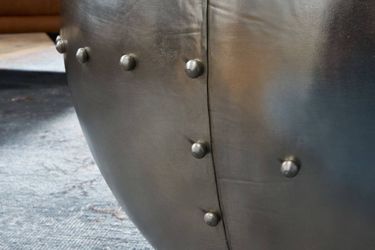 Wohnling Couchtisch silber braun B/H/T: ca. 60x43x60 cm