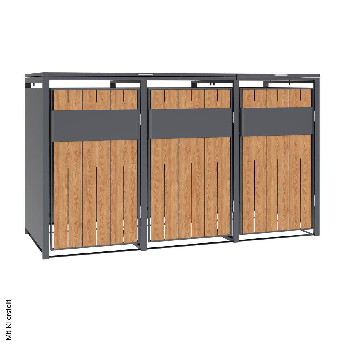 Westmann Mülltonnenbox Varius Holzoptik B/H/L: ca. 198x116x80 cm