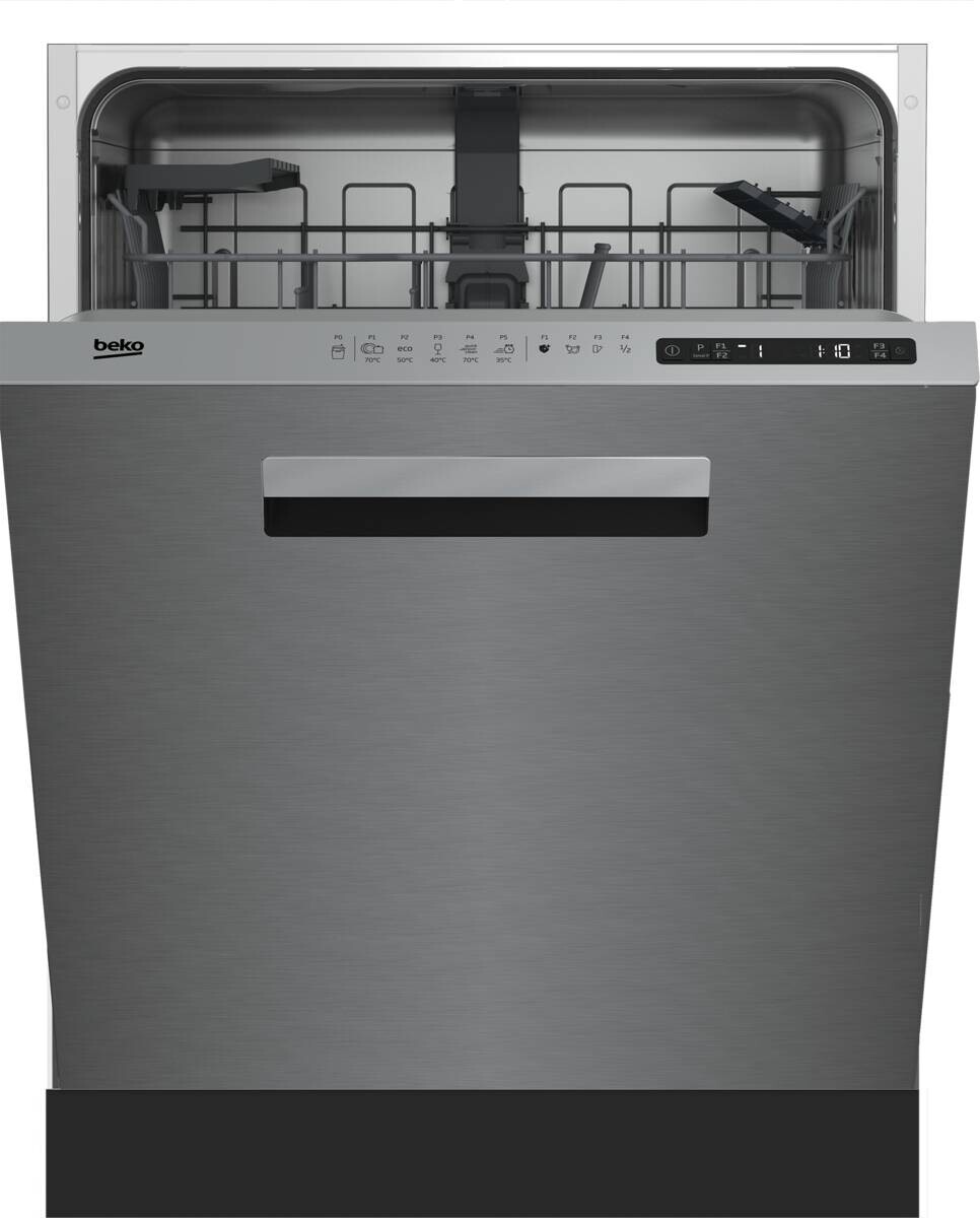 Beko Geschirrspüler BDDN25530X EEK: D Spektrum: A bis G 15 Gedecke Edelstahl B/H/T: ca. 59,8x81,8x57 cm