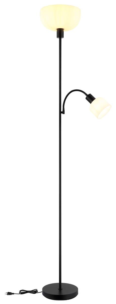 GLOBO Stehlampe schwarz Metall Kunststoff B/H/L: ca. 14,5x67,5x33 cm 2 Brennstellen