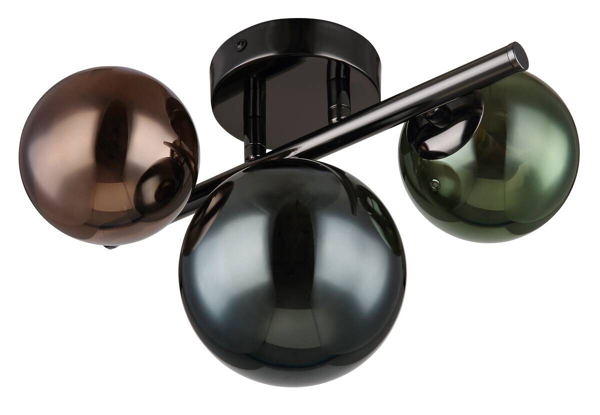 GLOBO LED-Deckenleuchte Riha bunt grau Glas Metall B/H/L: ca. 21x19x28 cm