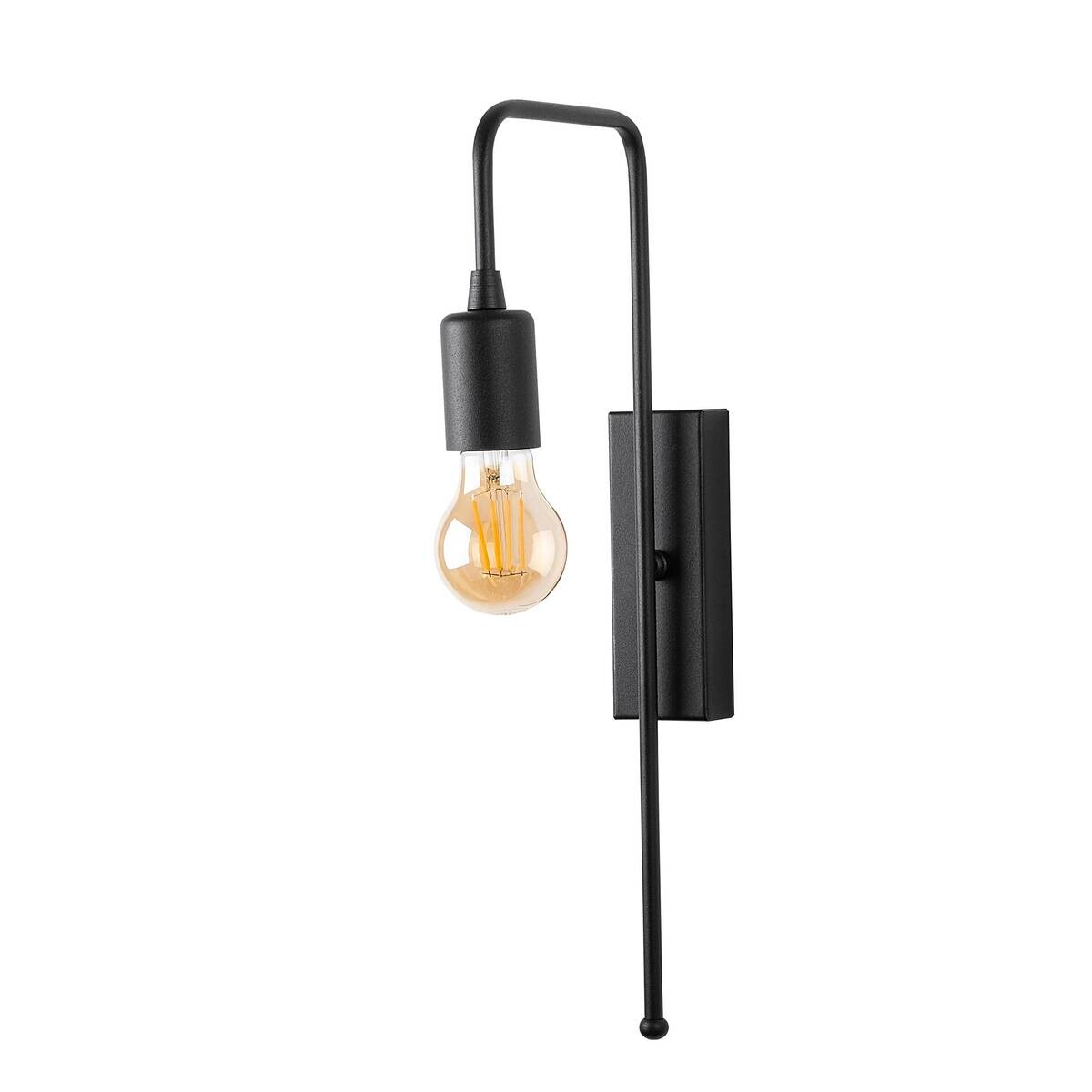 Opviq Wandleuchte schwarz Metall B/H/L: ca. 22x42x6 cm E27 1 Brennstellen