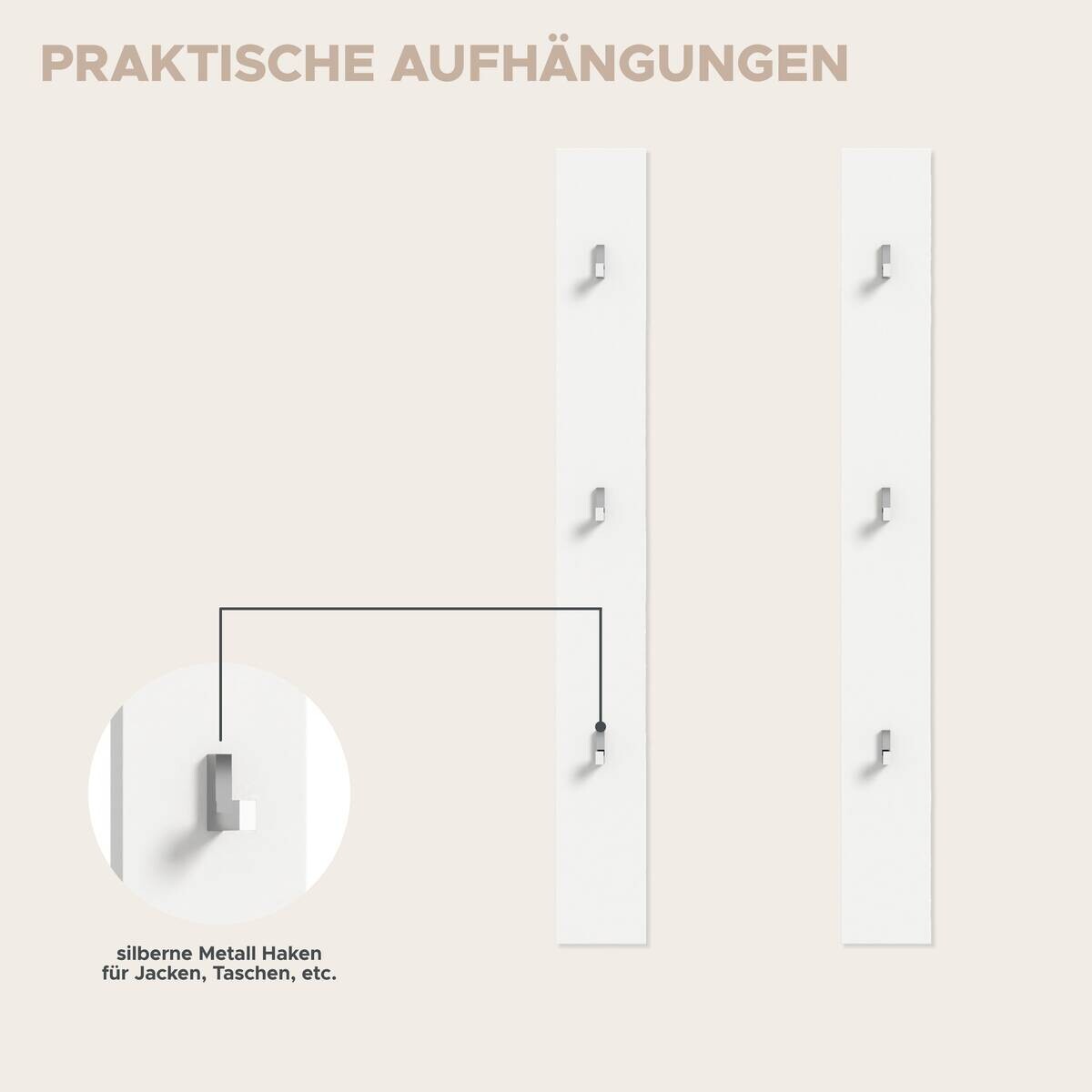 Garderobe PROJEKT X weiß weiß Hochglanz B/H/T: ca. 130x191x37 cm