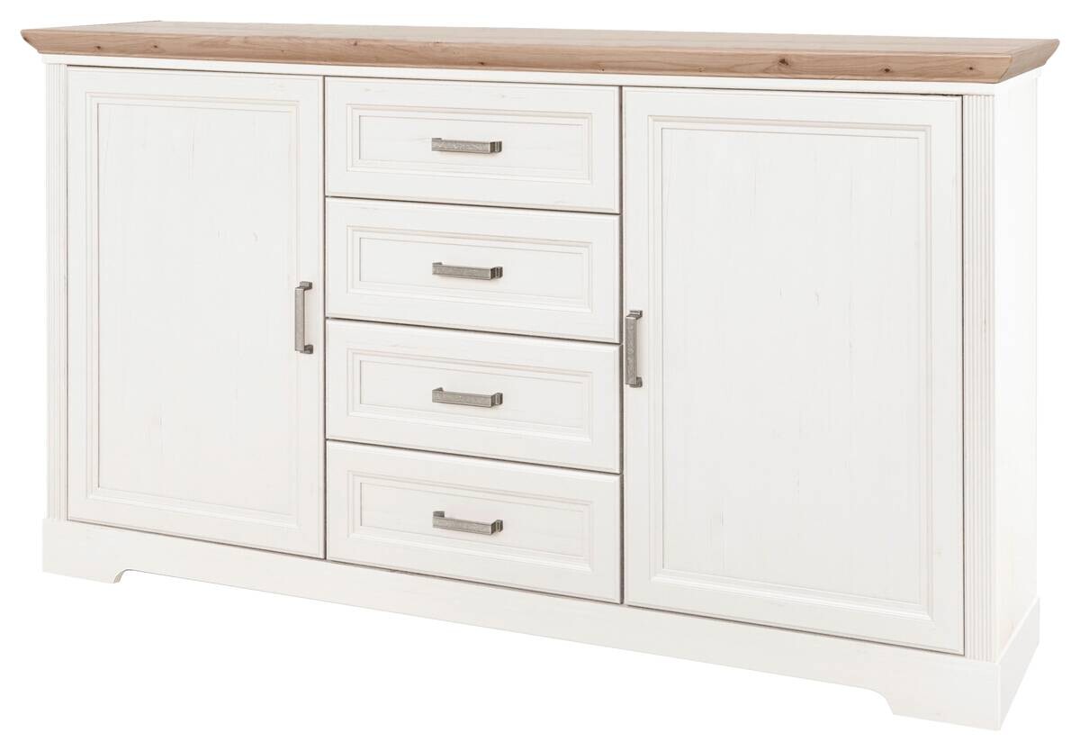Kommode Jasmin II Eiche Artisan Nachbildung weiß Pinie Nachbildung B/H/T: ca. 164x90x41 cm