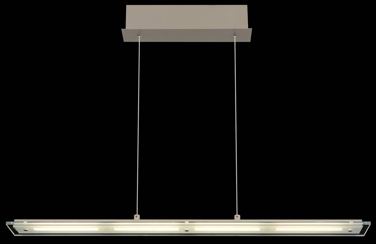 GLOBO LED-Pendelleuchte Novak sand Glas Metall B/L/D: ca. 9x88x150 cm