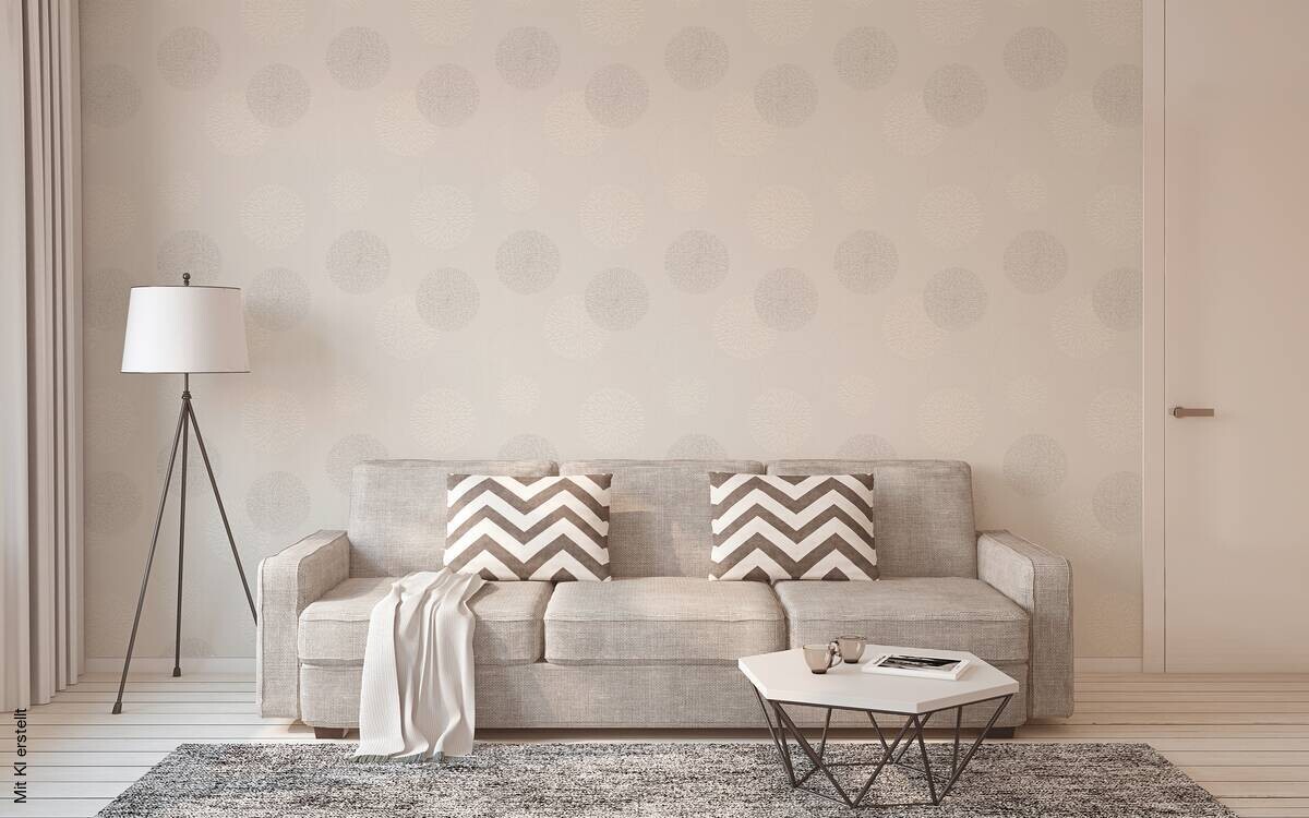 A.S.Creation Vliestapete Black & White Punkte creme B/L: ca. 53x1005 cm