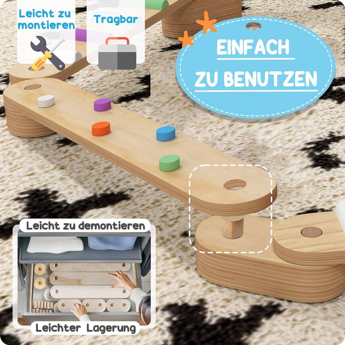 AIYAPLAY Kinder Balancierbalken B/H/L: ca. 115x8,5x130 cm