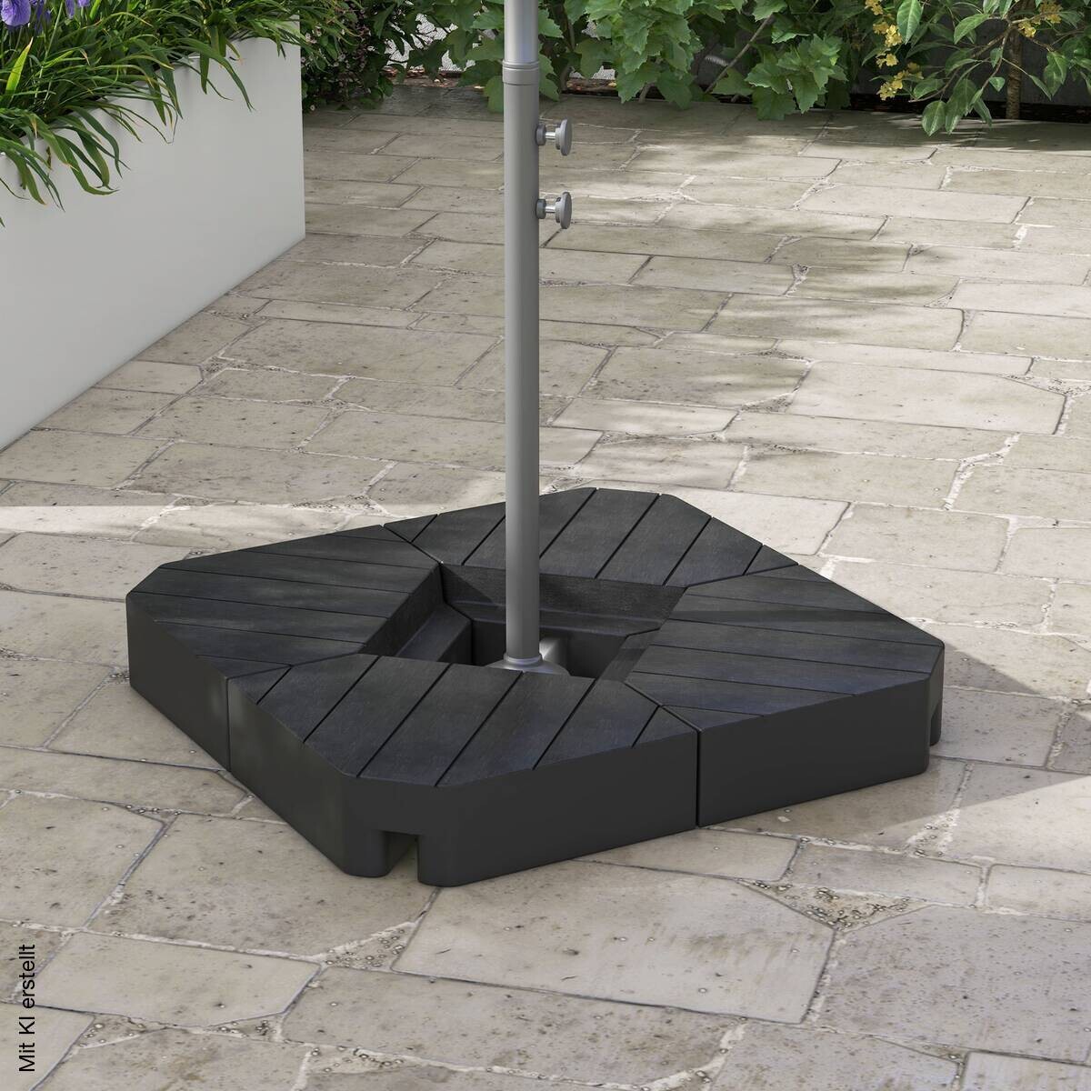 Outsunny Schirmgewichte schwarz Kunststoff B/H/L: ca. 80x13x80 cm