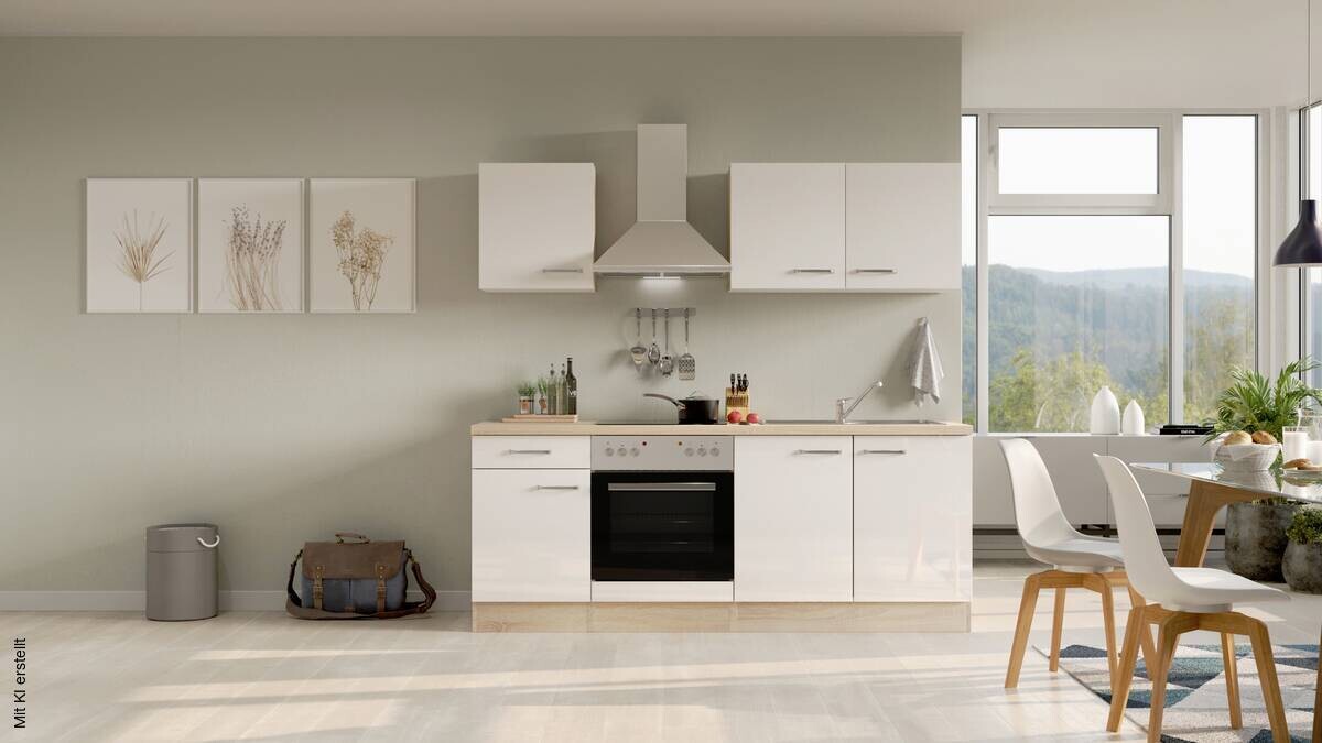 Küchenblock Valero weiß Hochglanz B/H/T: ca. 210x200x60 cm