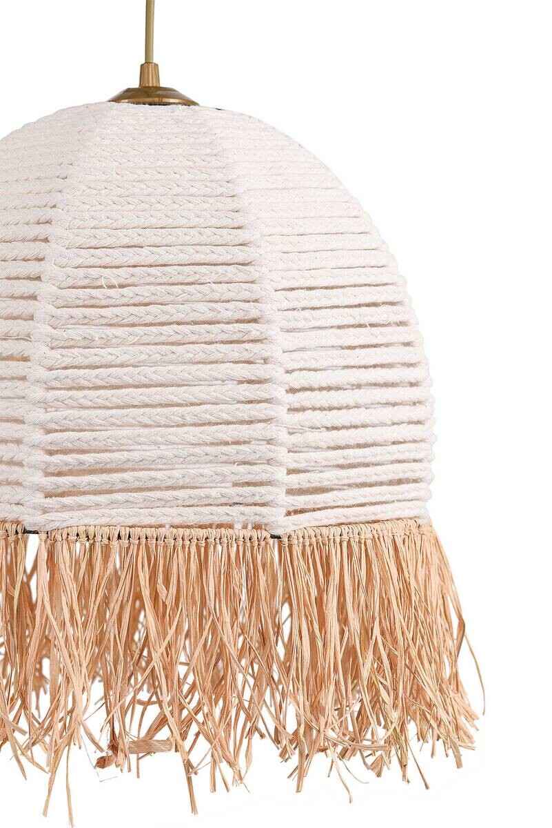 Opviq Pendelleuchte weiß Kunststoff Baumwolle B/H/T/L: ca. 30x80x30x30 cm E27 1 Brennstellen