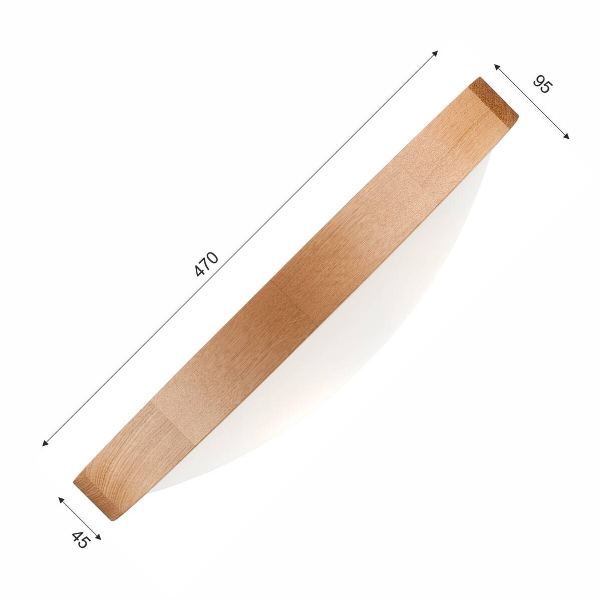 Lamkur Deckenleuchte ANELLO 41308 Eiche Glas Holz H/L: ca. 8x47 cm E27 3 Brennstellen