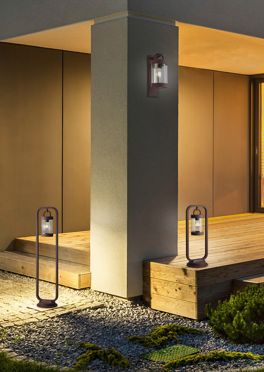 Außenleuchte 204160124 rostfarbig klar B/H: ca. 12x33 cm