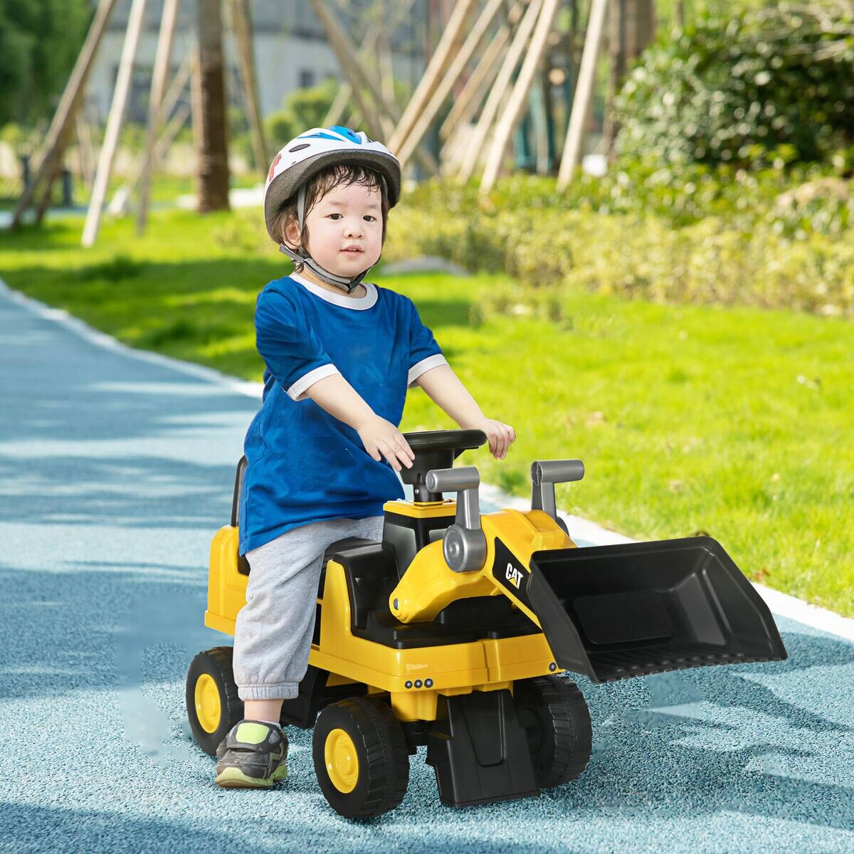 HOMCOM Kinder-Fahrzeug gelb B/H/L: ca. 29,5x78x54 cm