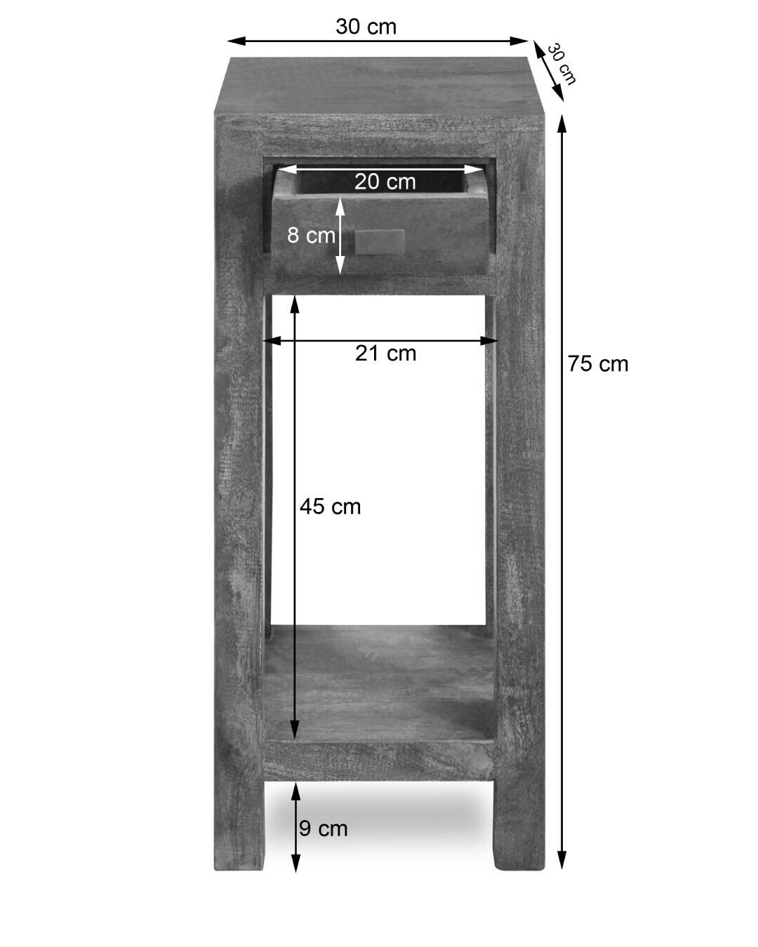 Blumensäule Genua Akazie dunkel B/H/T: ca. 30x75x30 cm